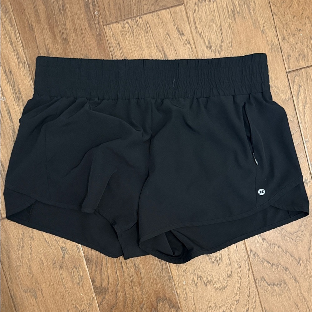 RBX Women's Jet Black Athletic Shorts with underwear